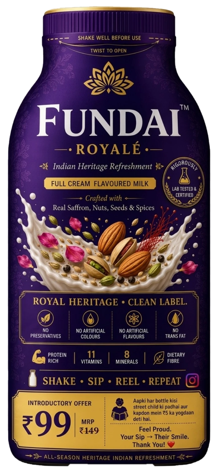 FUNDAI Royalé Full Cream Flavoured Milk bottle